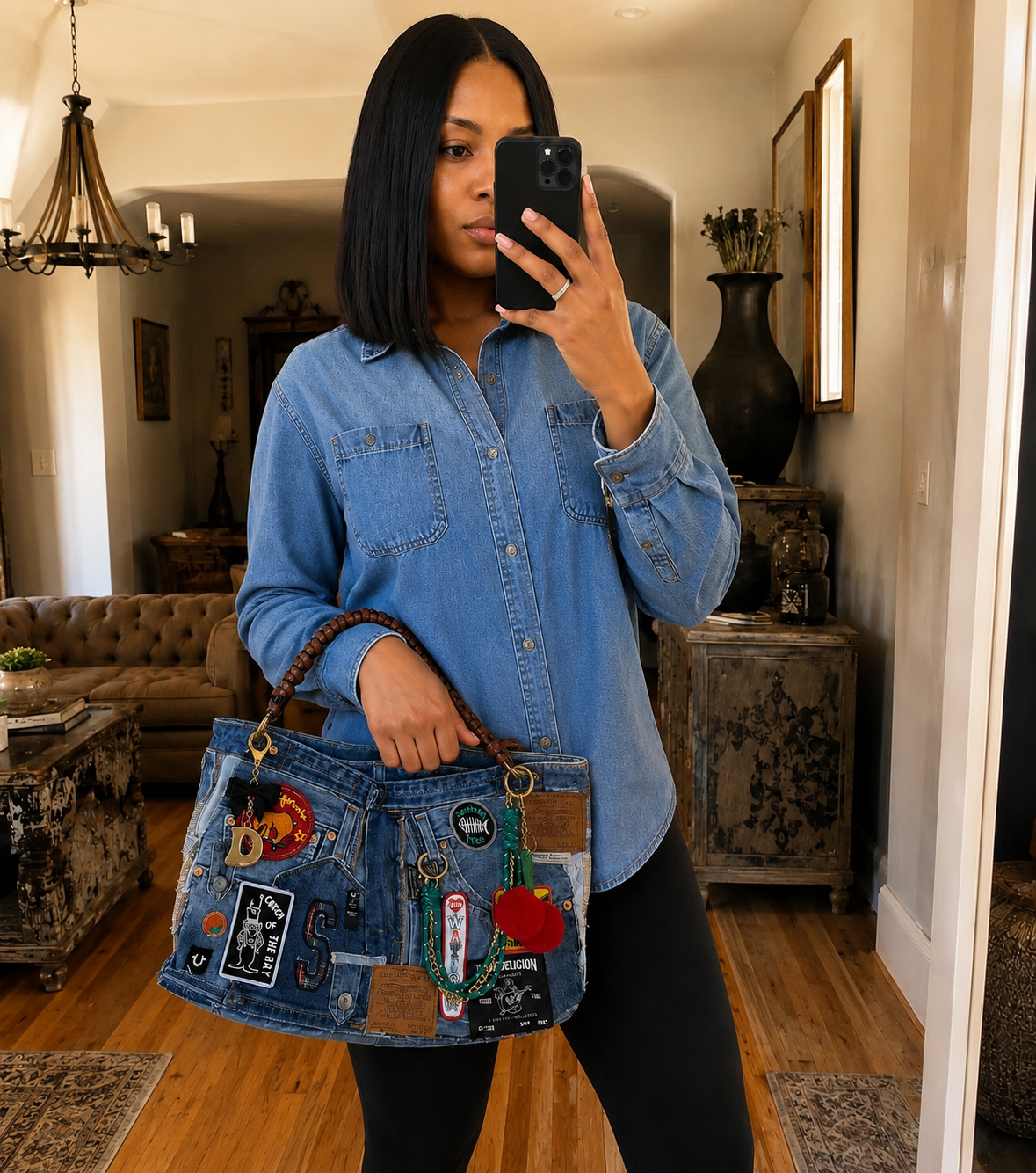 Patchwork Denim Tote