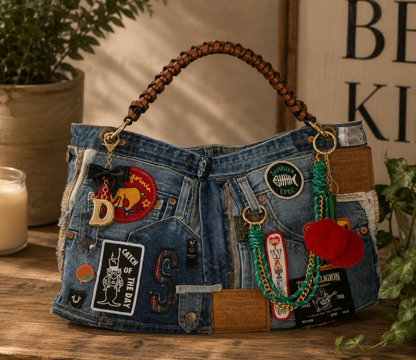 Patchwork Denim Tote
